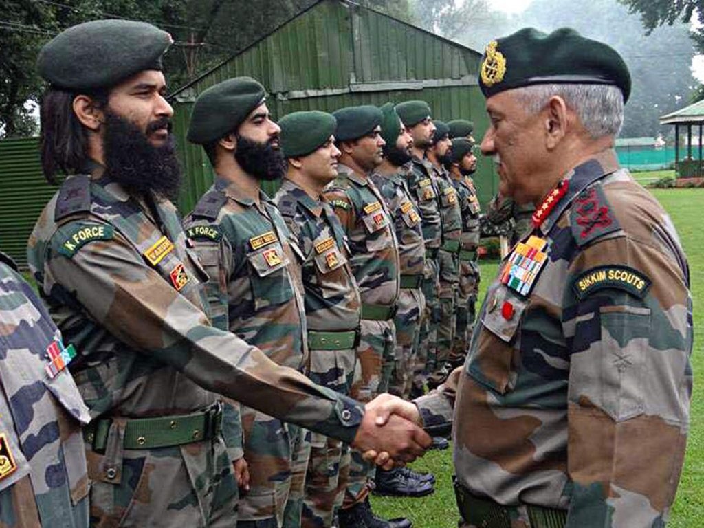 army chief gen bipin rawat briefs defence minister rajnath singh on kashmir