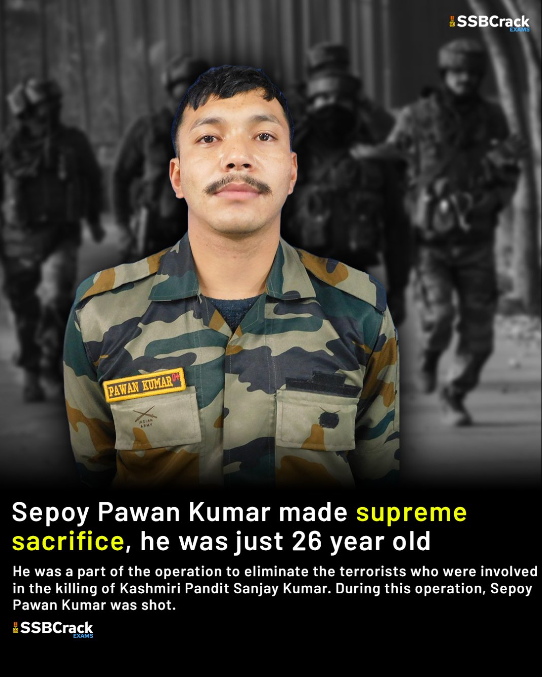 Sepoy Pawan Kumar made supreme sacrifice, he was just 26 years old