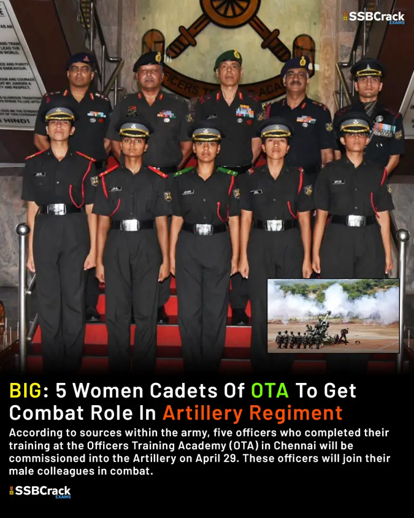 5 Women Cadets To Join The Regiment of Artillery