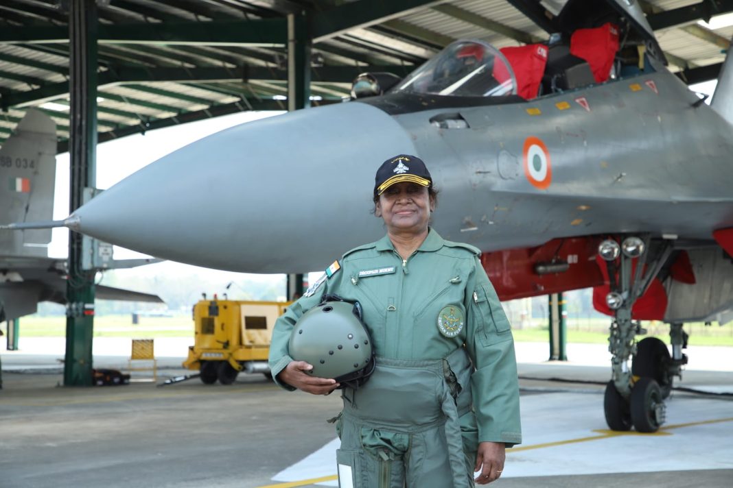 President Droupadi Murmu made history by taking a ride in a Sukhoi 30 MKI fighter aircraft