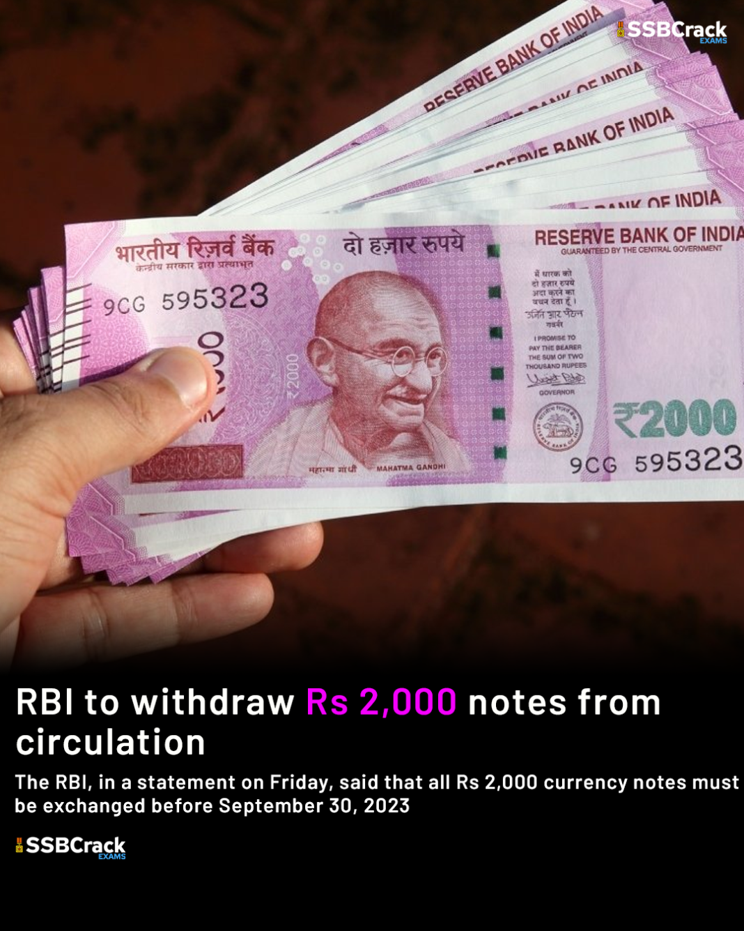 RBI to withdraw ₹2000 Notes from Circulation