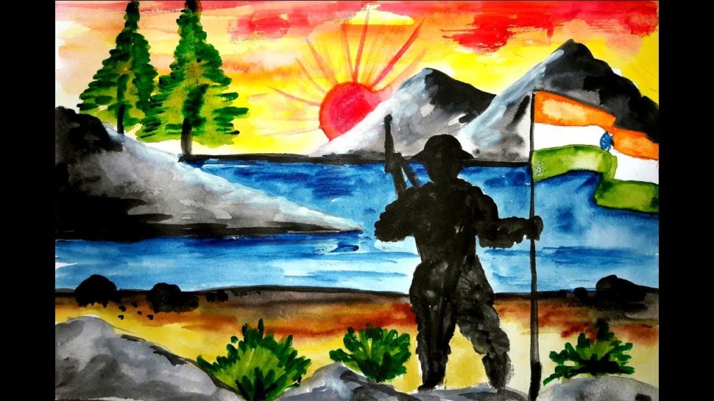 Indian Army watercolour painting