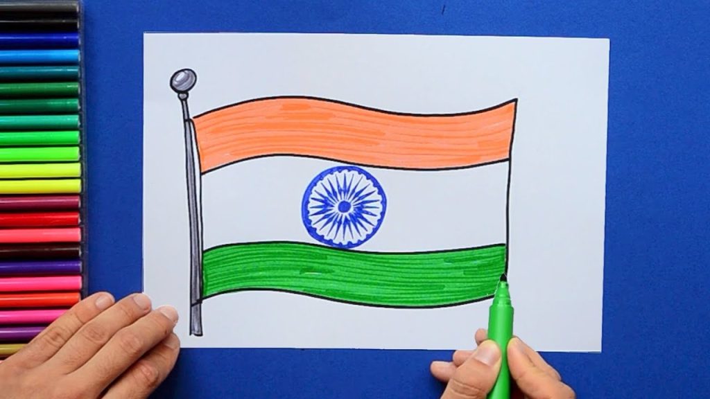 how to draw indian flag