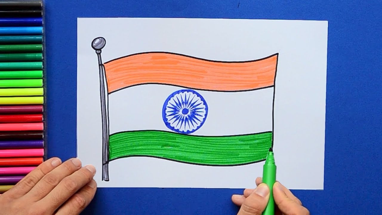 220 Indian National Flag Drawing Stock Photos Pictures  RoyaltyFree  Images  iStock