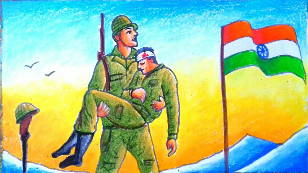 indian army easy drawing