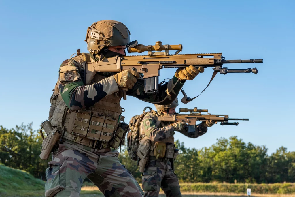 French Army sharpshooters with their new FN SCAR-H PR rifle.