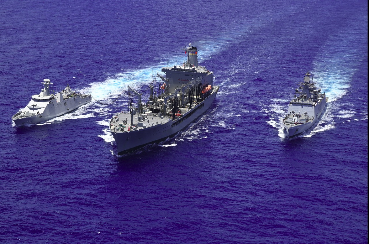 INS Satpura during Sea Phase of RIMPAC 2022 1 TJ28