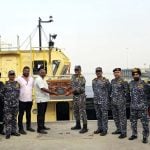 Indian Navy Inducts Sixth Missile-Cum-Ammunition Barge LSAM 12 in Mumbai Ceremony