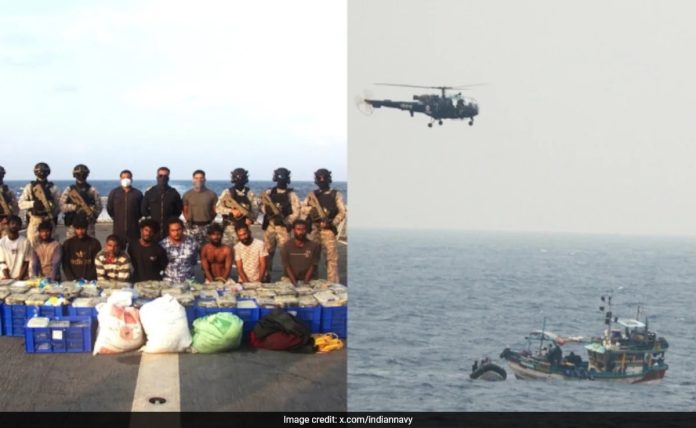 Indian Navy Intercepts Sri Lankan Fishing Boats, Seizes 500 kg of Crystal Meth