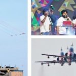 Indian Air Force's Surya Kiran Aerobatic Team Dazzles Hyderabad During Congress Government Celebrations