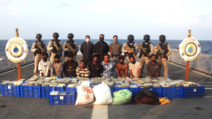 Indian Navy Seizes 500kg of Crystal Methamphetamine in Arabian Sea Operation