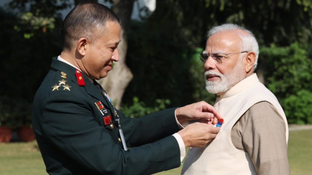 PM-Modi-Receives-Armed-Forces-Flag-Pin-Urges-Contributions-for.jpeg PM Modi Receives Armed Forces Flag Pin, Urges Contributions for Armed Forces Flag Day Fund