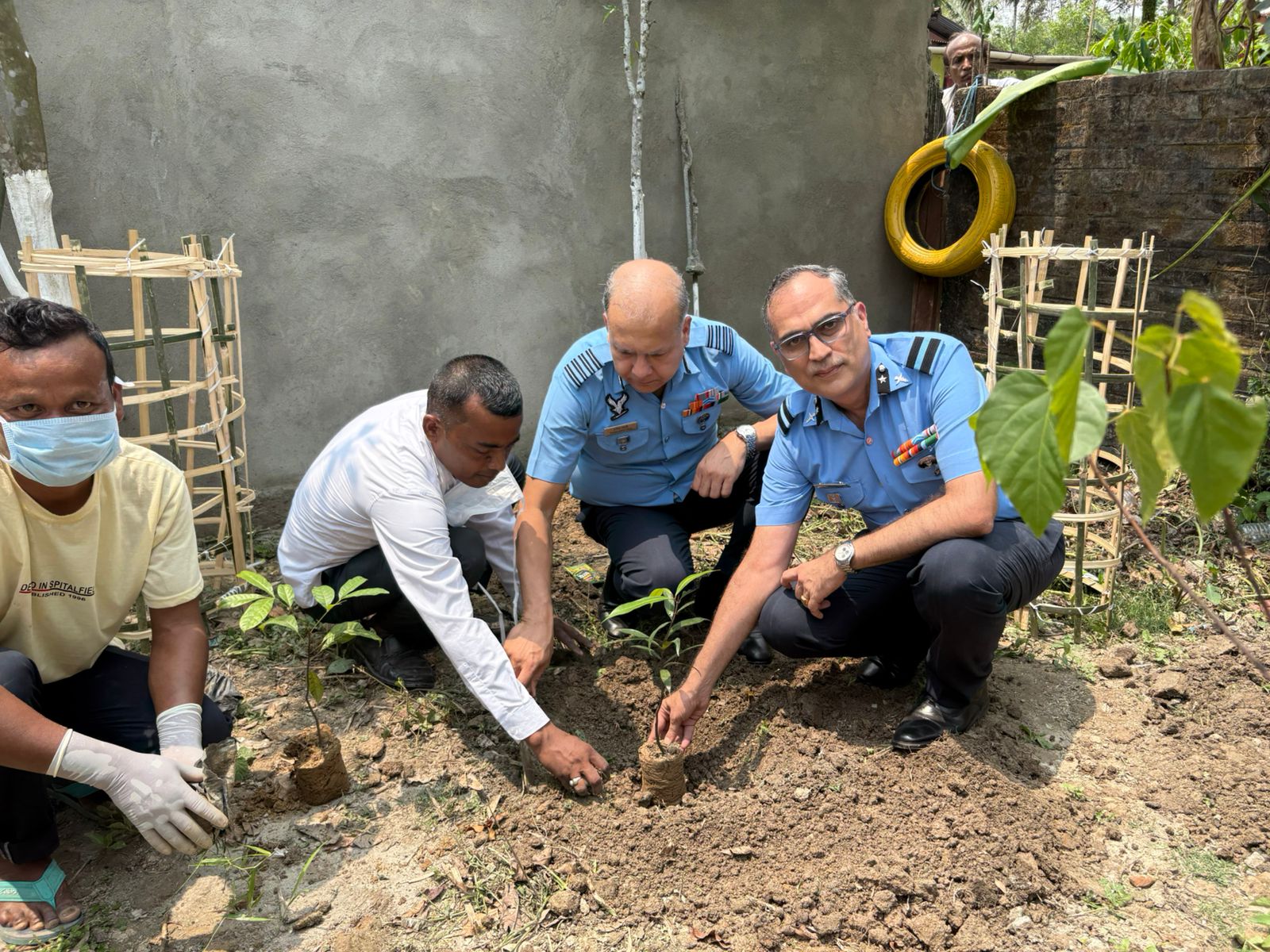 Air Force Officers Planting Trees