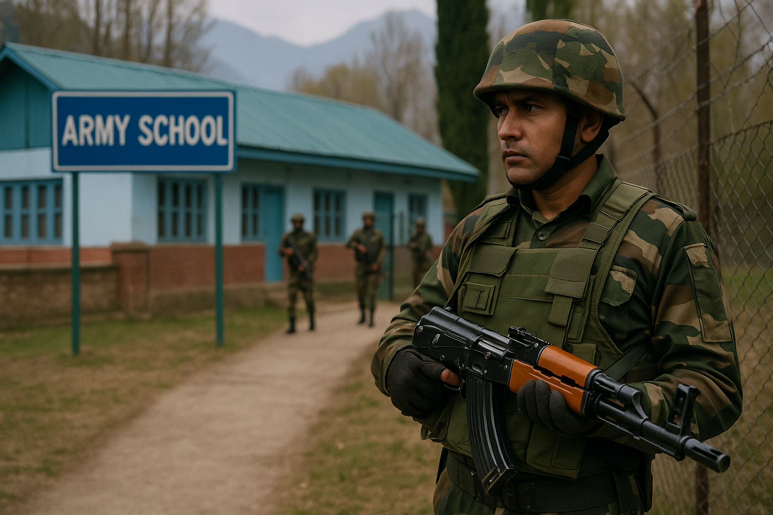 Soldier Outside School AI
