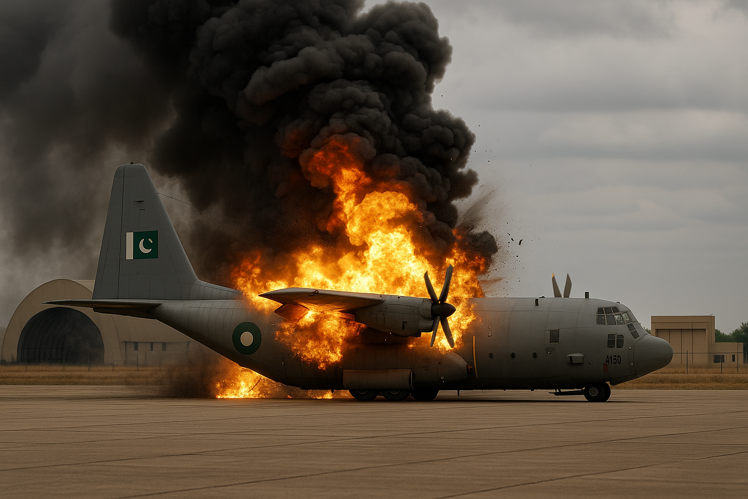 AI Image of C130 Getting Destroyed