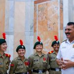 Admiral DK Tripathi and NCC Cadets