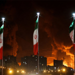 Iran Flag on Fire