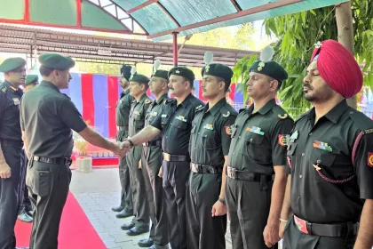 Maj Gen Bimal Monga Shaking Hands